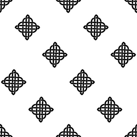 Celtic knot seamless black and white pattern.のイラスト素材