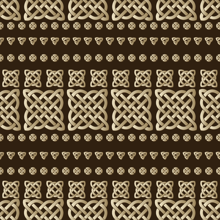 Celtic knot seamless brown pattern. Abstract background.のイラスト素材