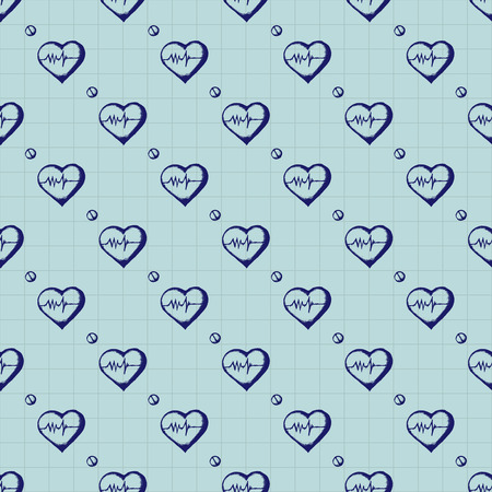 Vector doodle seamless illustration. Medicine iconsのイラスト素材