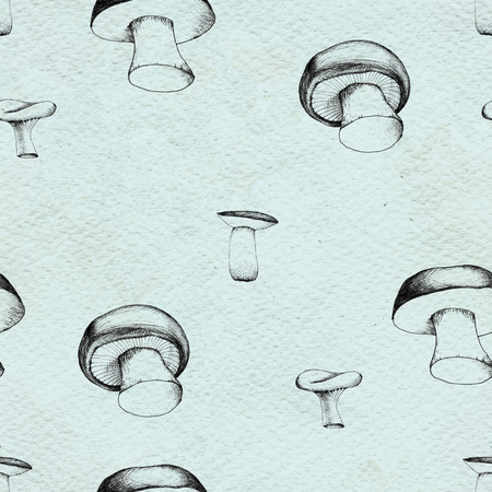 Hand drawn seamless pattern with mushrooms.の写真素材