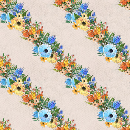 Seamless pattern with colorful flowersの写真素材
