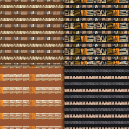 Ethnic seamless pattern setのイラスト素材