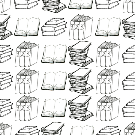 Seamless pattern with booksのイラスト素材
