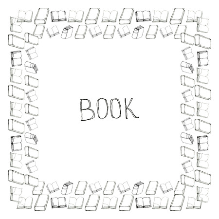 Book doodle frameのイラスト素材