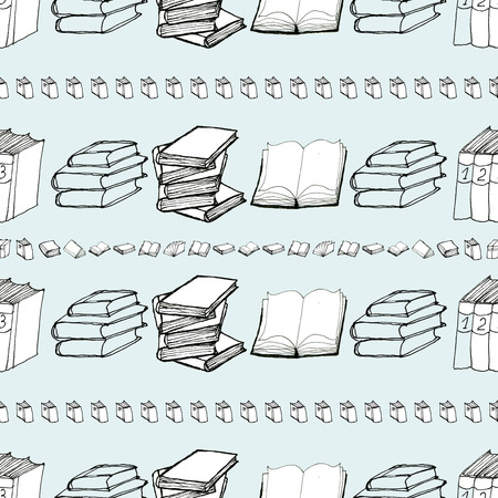Seamless pattern with booksの写真素材