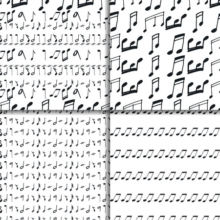 Music notes seamless pattern setのイラスト素材