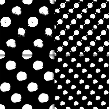 Black and white pattern set with circlesのイラスト素材