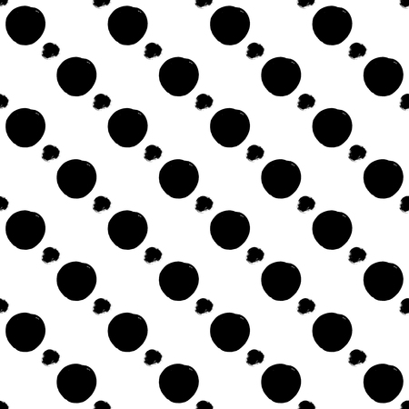 Seamless black and white pattern with abstract circlesのイラスト素材