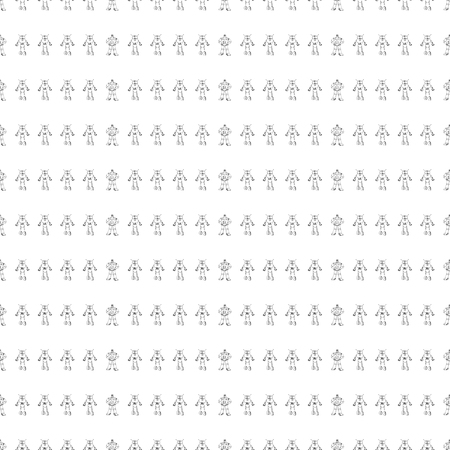 Robot doodles pattern.のイラスト素材