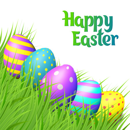 Easter eggs on white background.のイラスト素材