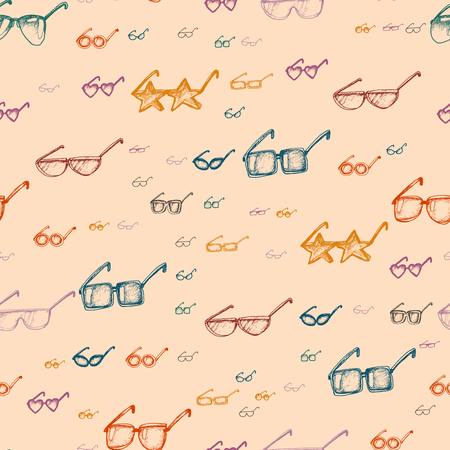 Seamless pattern with glassesのイラスト素材