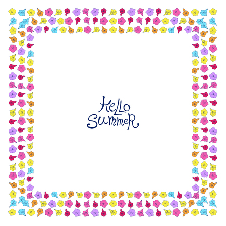 Square floral frameのイラスト素材