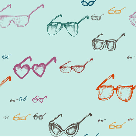 Seamless pattern with glassesのイラスト素材