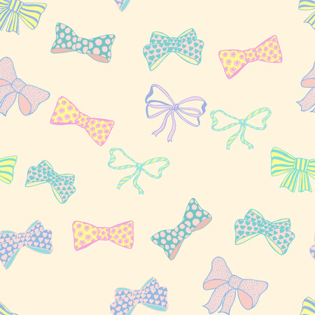 Seamless pattern with skerchy bowsのイラスト素材