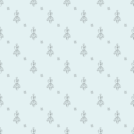 Robot doodles pattern.のイラスト素材