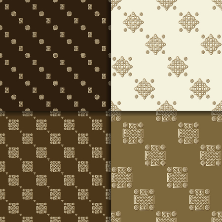 Celtic knot seamless pattern setのイラスト素材