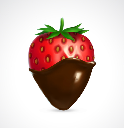 Strawberry dipped in chocolateのイラスト素材