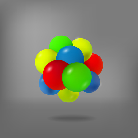 Abstract molecule. Atoms. 3d vector illustration. Science concept. Nucleus.のイラスト素材