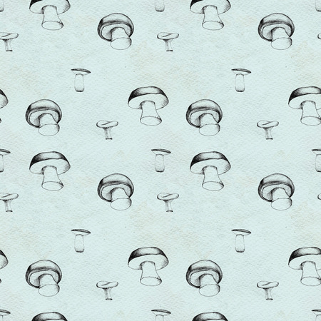 Hand drawn seamless pattern with mushrooms.の写真素材