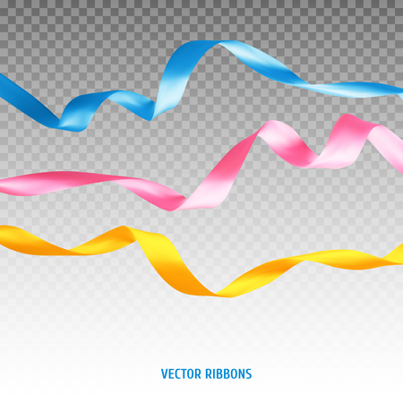 Set of three colorful ribbonsのイラスト素材
