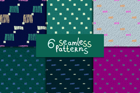 Abstract seamless pattern setのイラスト素材