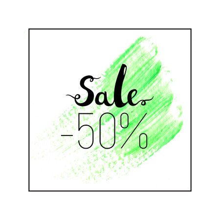 Sale lettering. 50% off.のイラスト素材