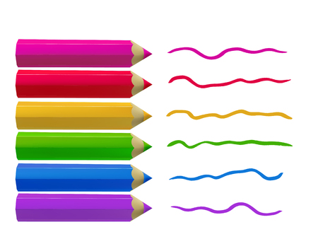 Colour pencils on white background.のイラスト素材