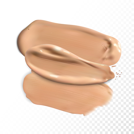 Cosmetic concealer smear strokes, tone cream smudged Vector.のイラスト素材