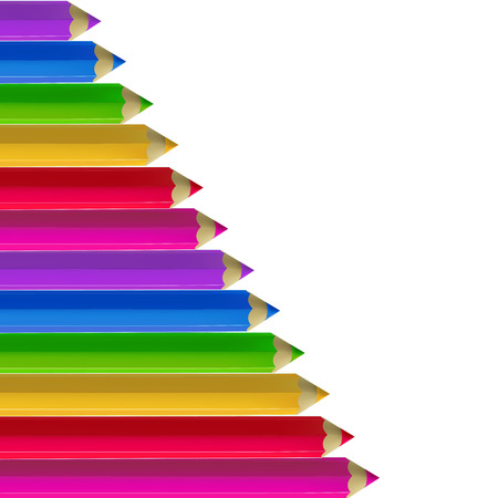 Colour pencils on white background.のイラスト素材