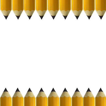 Yellow pencils border.のイラスト素材
