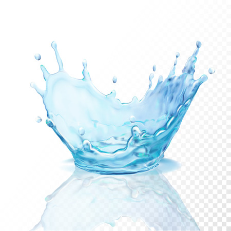 Water crown splash, isolated on transparent background.のイラスト素材