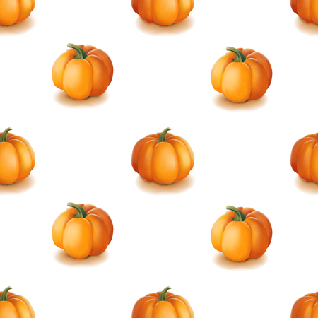 Halloween seamless pattern. Background with pumpkins.のイラスト素材