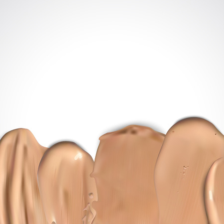Border of makeup liquid foundation. Cosmetic concealer smear strokes isolated on white background.のイラスト素材