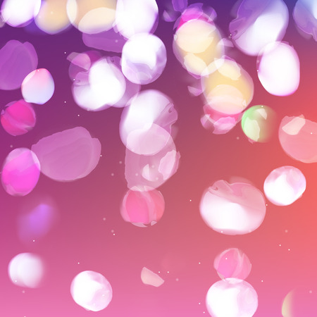 Vector abstract bokeh background. Festive defocused lights. Sparkles blur illumination. Blurred glow particles.のイラスト素材