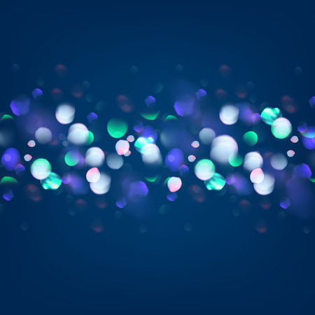 Vector abstract bokeh background. Festive defocused lights. City night blur illumination. Blurred glowのイラスト素材