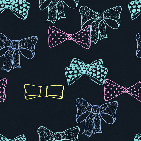 Seamless pattern with hand drawn bows. Fashion illustrationの写真素材