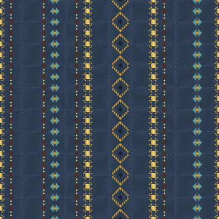 Geometric embroidery style. Ethnic seamless pattern. Abstract aztec background. Digital or wrapping...
