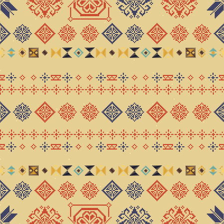 Traditional Norway Style Seamless Knitting Pattern. Abstract ethnic Background. Knitted Sweater...