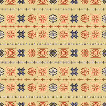 Traditional Norway Style Seamless Knitting Pattern. Abstract ethnic Background. Knitted Sweater...