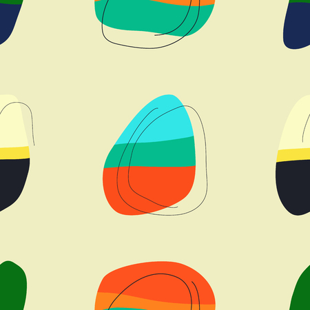 Vector seamless pattern. Background with abstract stones. Colorful geometric shapes.の写真素材