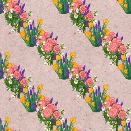 Hand drawn medicinal plant seamless pattern.の写真素材