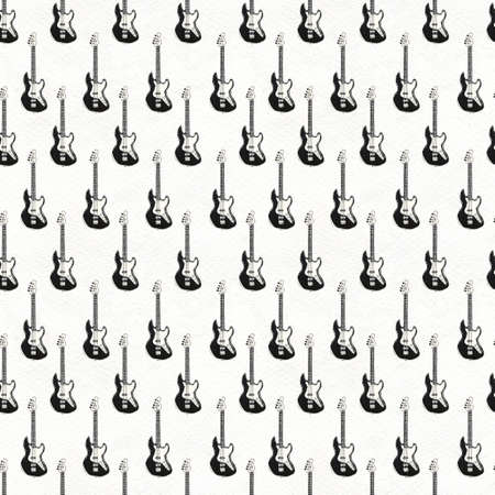 Seamless Rock background with electric guitars. Abstract music modern pattern. Hand drawn illustration.の写真素材
