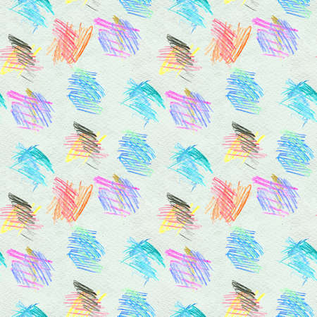 Abstract seamless scribble background. Fantasy modern colorful pattern. Vibrant art chaos backdrop.の写真素材