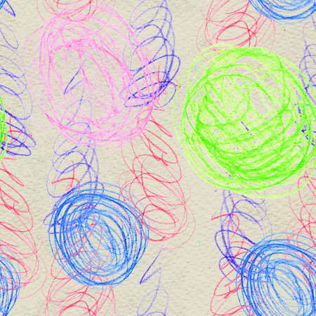 Abstract seamless scribble background. Fantasy modern colorful pattern. Vibrant art chaos backdrop.の写真素材
