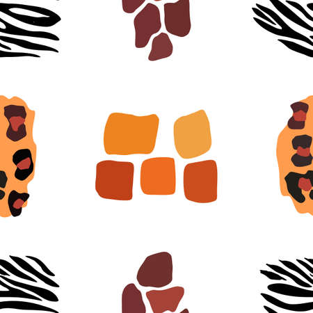 Animal mix print vector seamless pattern. Abstract backgroundのイラスト素材