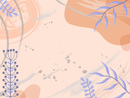 Vector illustration of watercolor floral template backgroundのイラスト素材