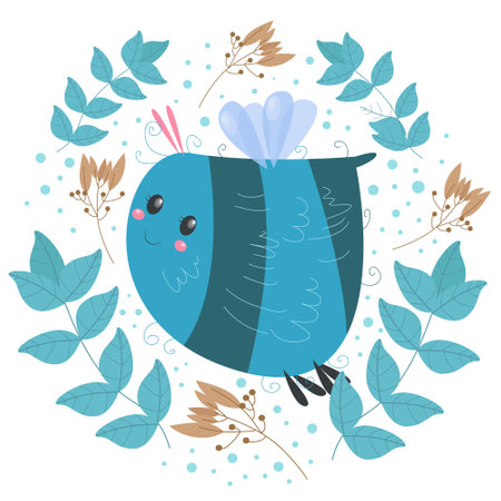 Vector illustration of cute bee drawing backgroundのイラスト素材