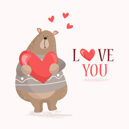 Cute wild bear character vector illustrationのイラスト素材