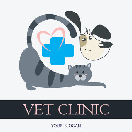 Cute vet clinic logoのイラスト素材