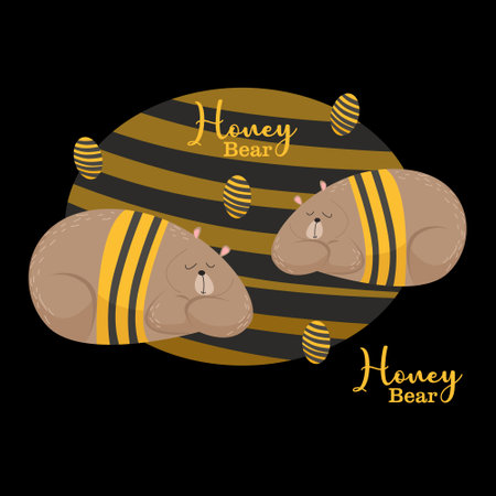 Cute wild bear character vector illustrationのイラスト素材